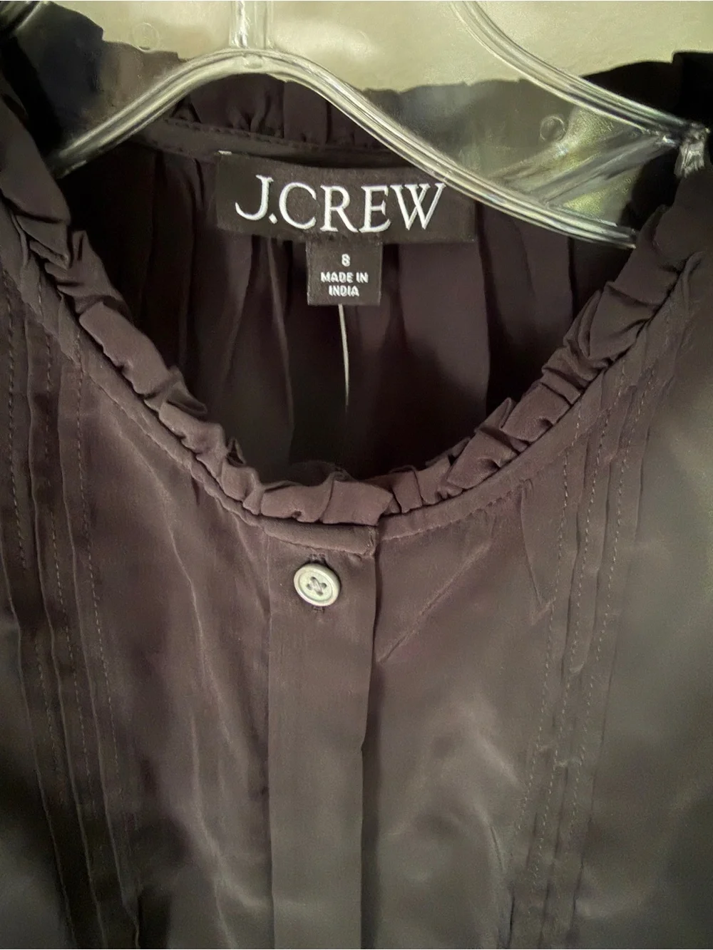 DARLING J. Crew silky black top- size 8 -NWT